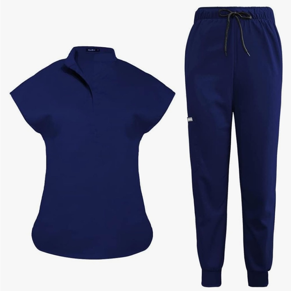 Niaahinn size M royal blue scrub top and bottoms
